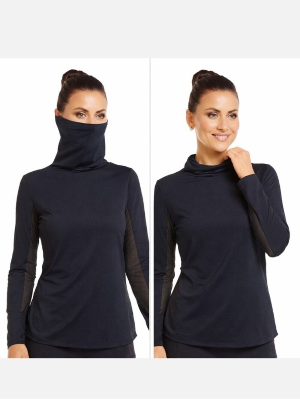 IBKUL Protective Sun Shirt In Black UPF 50